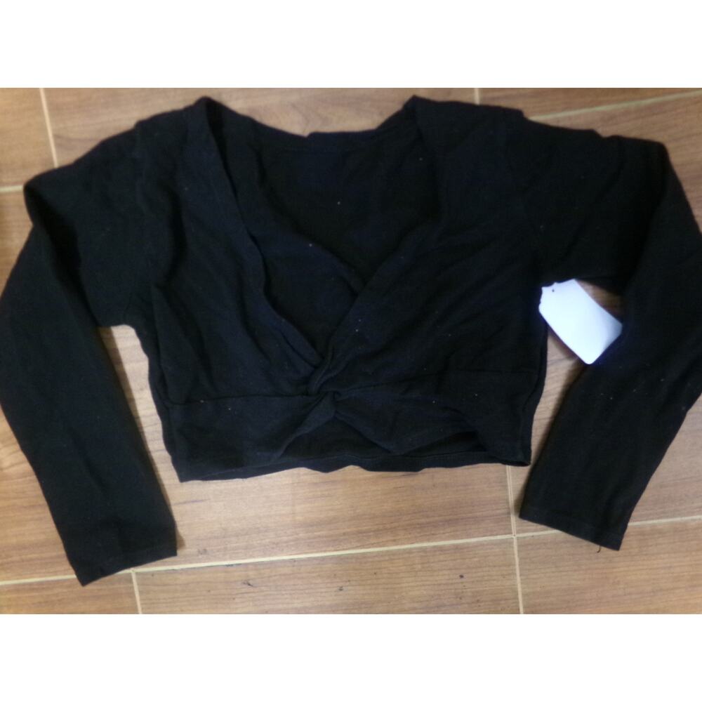 Dance Crop Shrug Sweater No Brand Large Child BLACK Ballet Jazz